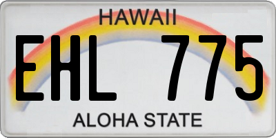 HI license plate EHL775