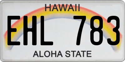 HI license plate EHL783