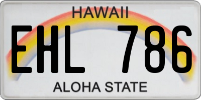 HI license plate EHL786