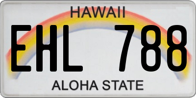 HI license plate EHL788