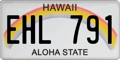 HI license plate EHL791