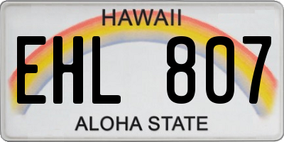 HI license plate EHL807