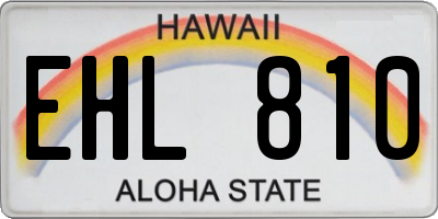 HI license plate EHL810