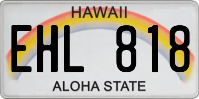 HI license plate EHL818