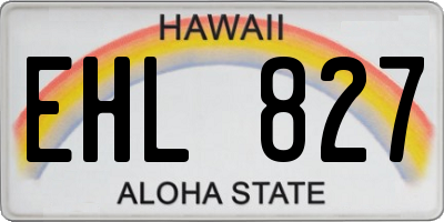 HI license plate EHL827