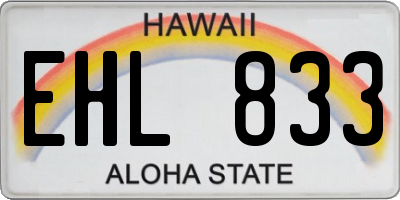 HI license plate EHL833