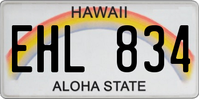 HI license plate EHL834