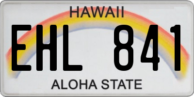 HI license plate EHL841