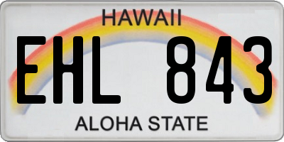 HI license plate EHL843