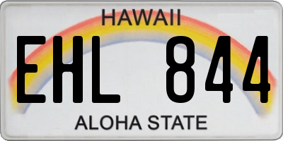 HI license plate EHL844