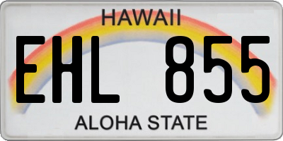 HI license plate EHL855