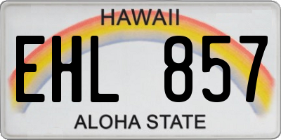HI license plate EHL857