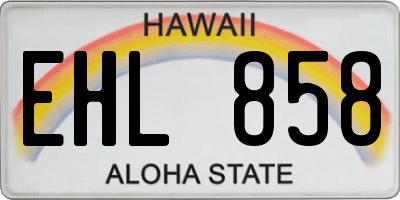 HI license plate EHL858