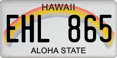 HI license plate EHL865