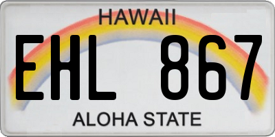 HI license plate EHL867