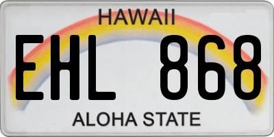 HI license plate EHL868