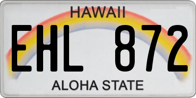HI license plate EHL872