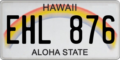 HI license plate EHL876