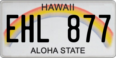 HI license plate EHL877