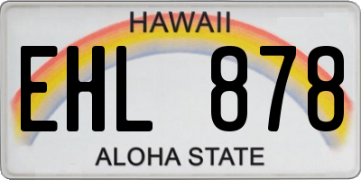 HI license plate EHL878