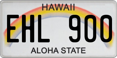 HI license plate EHL900