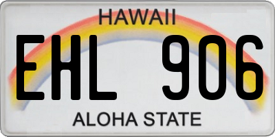 HI license plate EHL906