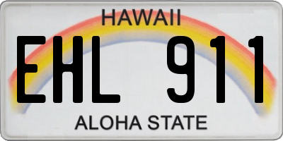 HI license plate EHL911