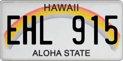 HI license plate EHL915
