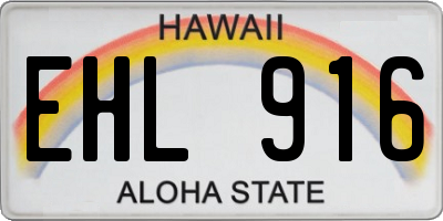 HI license plate EHL916