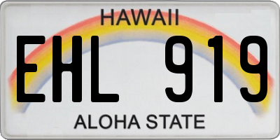 HI license plate EHL919