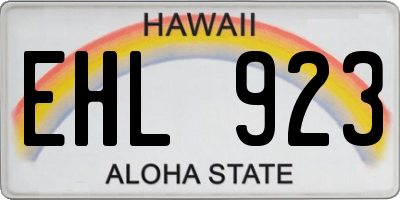HI license plate EHL923