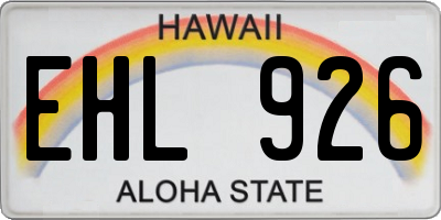 HI license plate EHL926