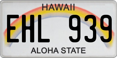 HI license plate EHL939