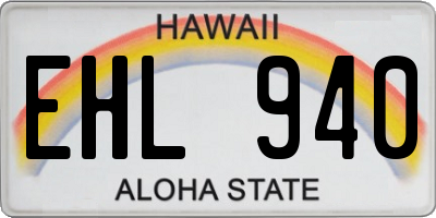 HI license plate EHL940