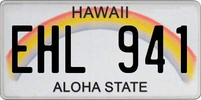 HI license plate EHL941