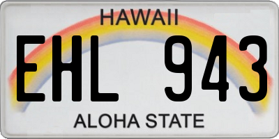 HI license plate EHL943