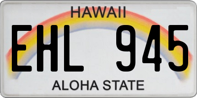 HI license plate EHL945