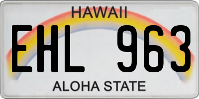 HI license plate EHL963