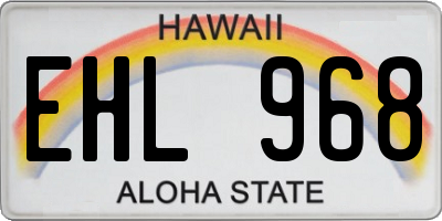 HI license plate EHL968