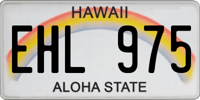 HI license plate EHL975
