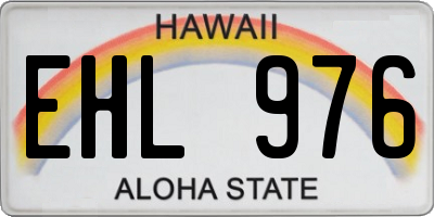 HI license plate EHL976