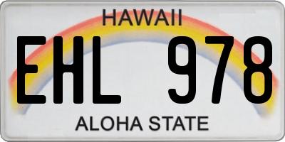 HI license plate EHL978