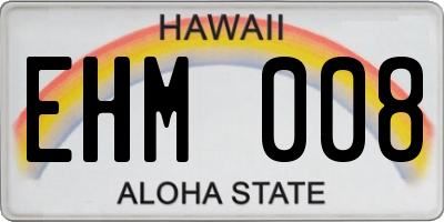HI license plate EHM008