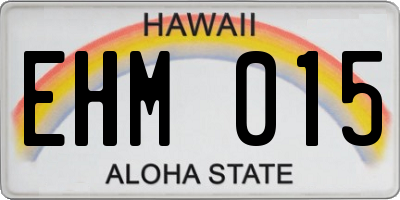 HI license plate EHM015