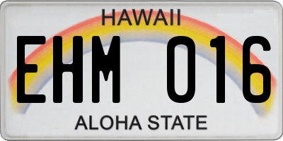 HI license plate EHM016