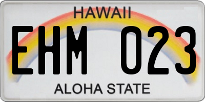 HI license plate EHM023