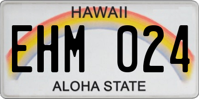HI license plate EHM024