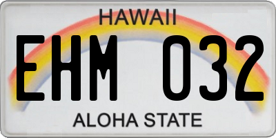 HI license plate EHM032