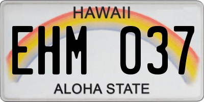 HI license plate EHM037