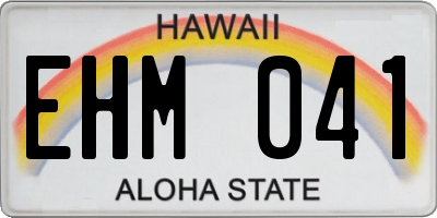 HI license plate EHM041